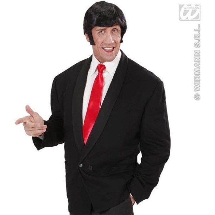 Cravate rouge satinée pour deguisement de mafieux, gangster, (à elastique)