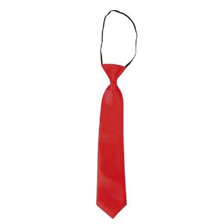 Cravate rouge satinée pour deguisement de mafieux, gangster, (à elastique)