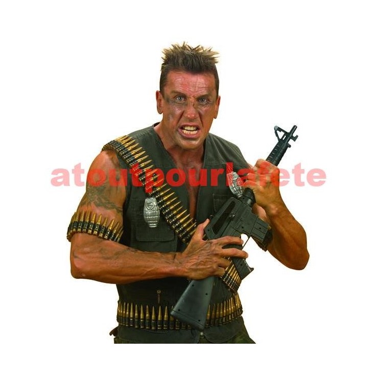 Ceinture Cartouchière de poitrine 96 balles Lara, Rambo, soldat