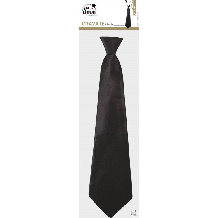 Cravate noire pour deguisement de Blues Brothers, Gangster, Mafieux, Chauffeur