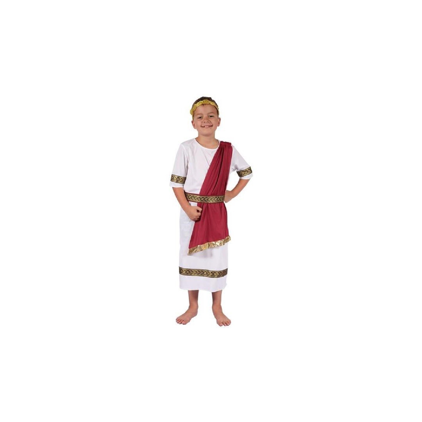 deguisement de romain Cesar enfant Comprend: toge avec étole - ceinture - couronne deguisement de romain Cesar enfant Comprend: toge avec étole - ceinture - couronne
