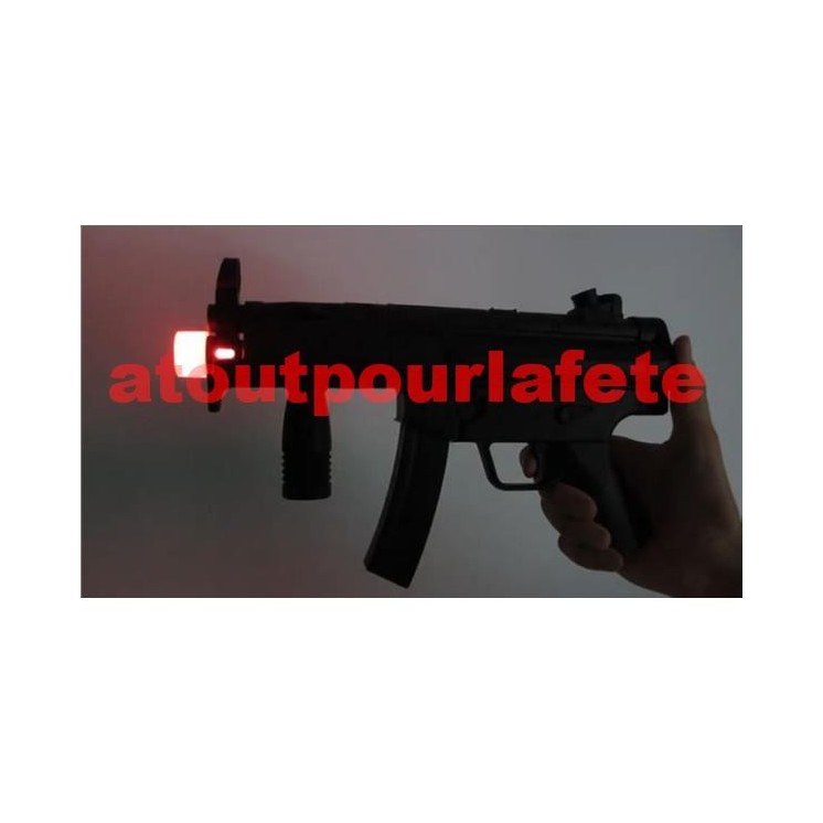 Mitraillette noire, Gign, militaire, police,  (sonore & lumineuse)