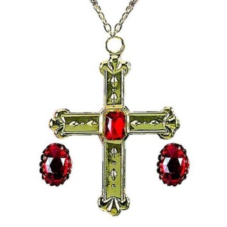 Parure de bijoux de Cardinal (Collier avec croix + 2 Bagues)