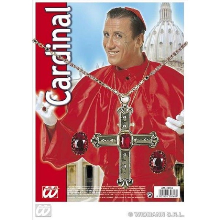 Parure de bijoux de Cardinal (Collier avec croix + 2 Bagues)