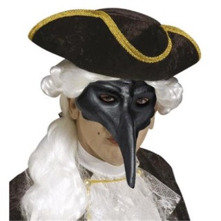 Masque Vénitien a bec, Medecin de la peste (noir, blanc, rouge)
