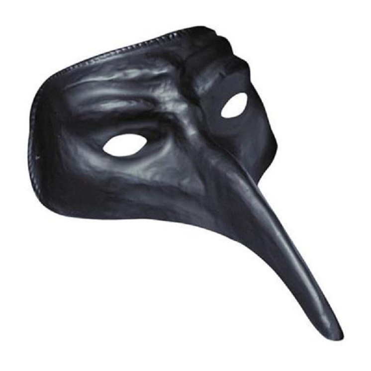 Masque Vénitien a bec, Medecin de la peste (noir, blanc, rouge)