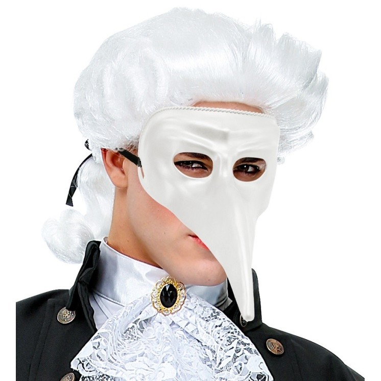 Masque Vénitien a bec, Medecin de la peste (noir, blanc, rouge)