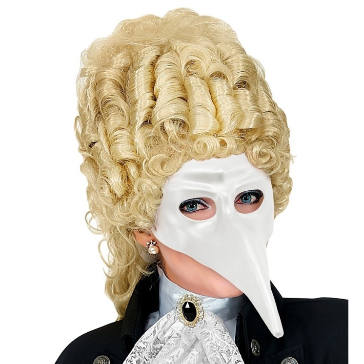 Masque Vénitien a bec, Medecin de la peste (noir, blanc, rouge)