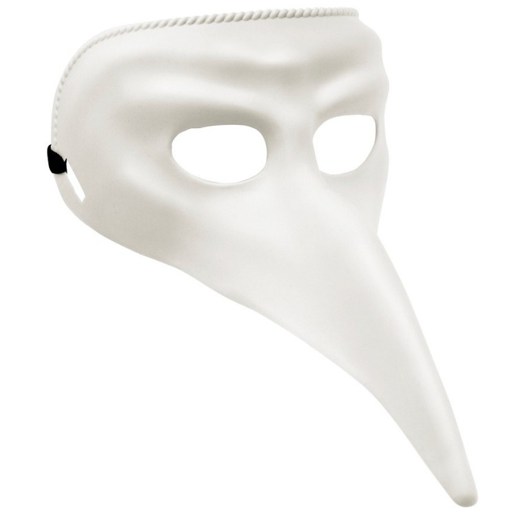 Masque Vénitien a bec, Medecin de la peste (noir, blanc, rouge)