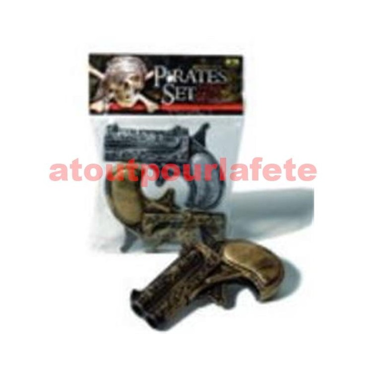 Set de 2 Pistolets de poche (Pirate - Cow Girl - Joueur de poker)