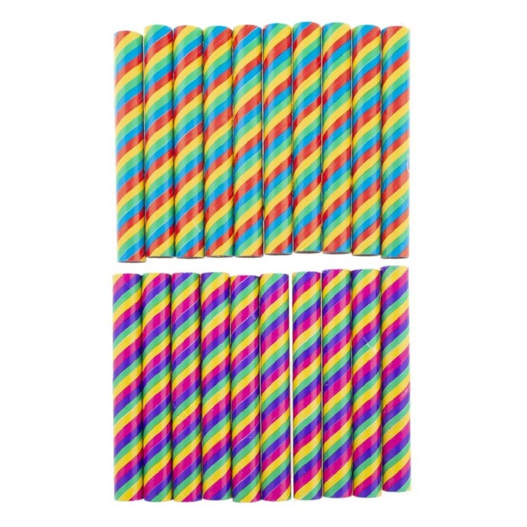 Sachet 20 sarbacanes pour lancer de boules de cotillon (coloris aleatoire)