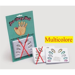 Faux ongles longs multicolores (carte de 10)