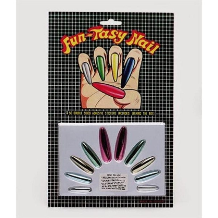 Faux ongles multicolores extra longs (carte de 10)
