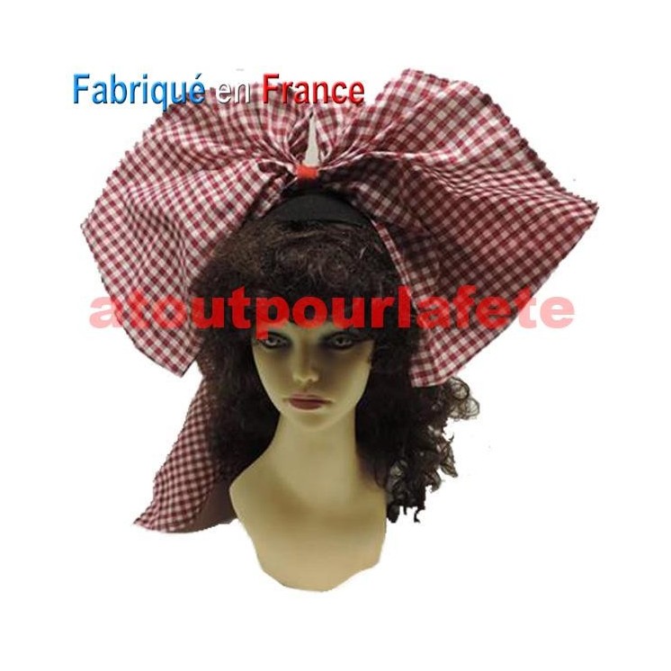 Coiffe Alsacienne à carreaux vichy