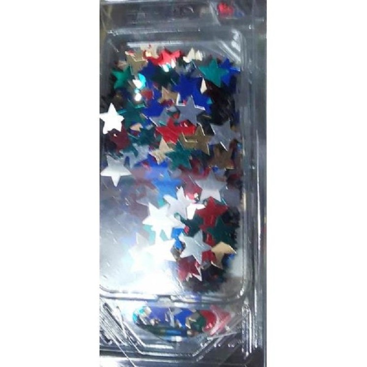 Paillettes Etoiles Multicolore 12mm  (sachet de 25grs)