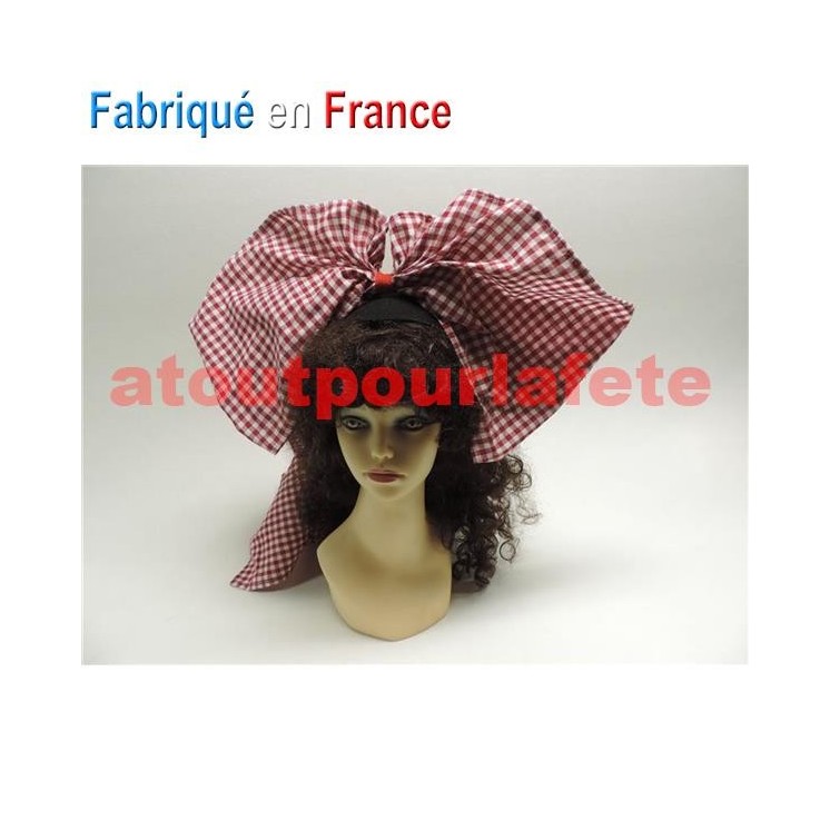 Coiffe Alsacienne à carreaux vichy