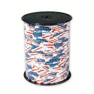 Ruban bolduc "USA" 10mm X250m, pour decoration de salle, table, ou paquets cadeaux
