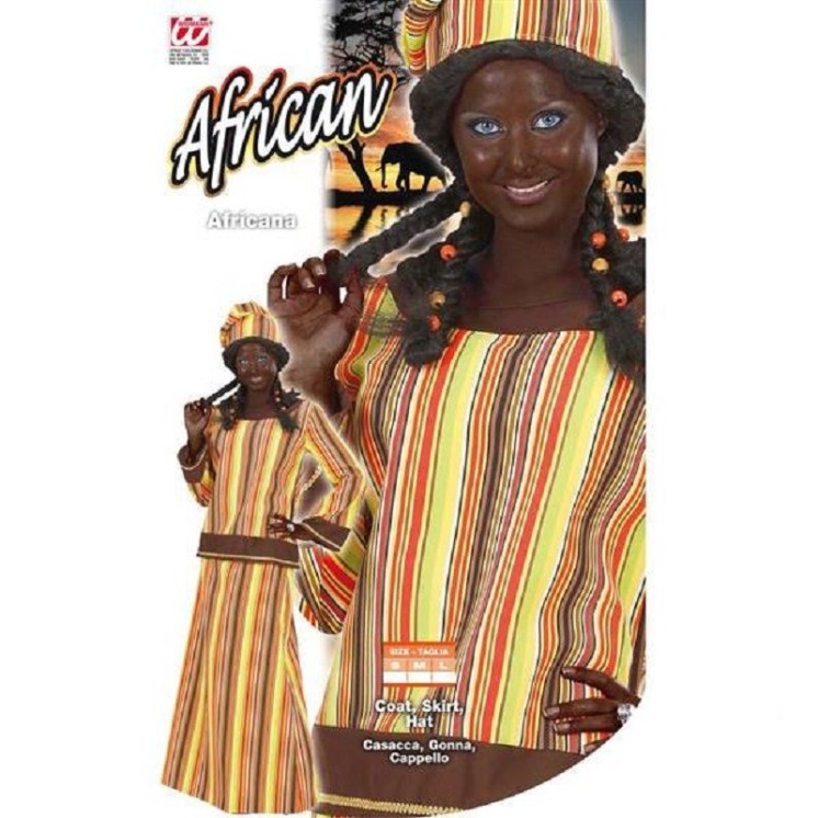 Déguisement d'africaine (Boubou africain) (S - M - L - XL) comprend: chemise, jupe, chapeau