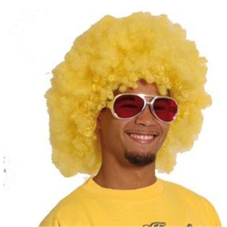 Perruque Disco Afro super géante (Noire - Rose - Jaune)