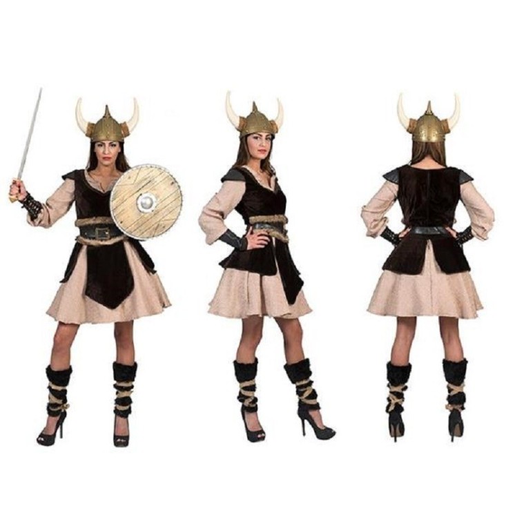 Déguisement de Viking pour femme (T 40/42) Comprend: robe et coiffe