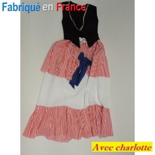 Déguisement de sans culotte Femme Révolutionnaire 1789, Carmagnole avec charlotte