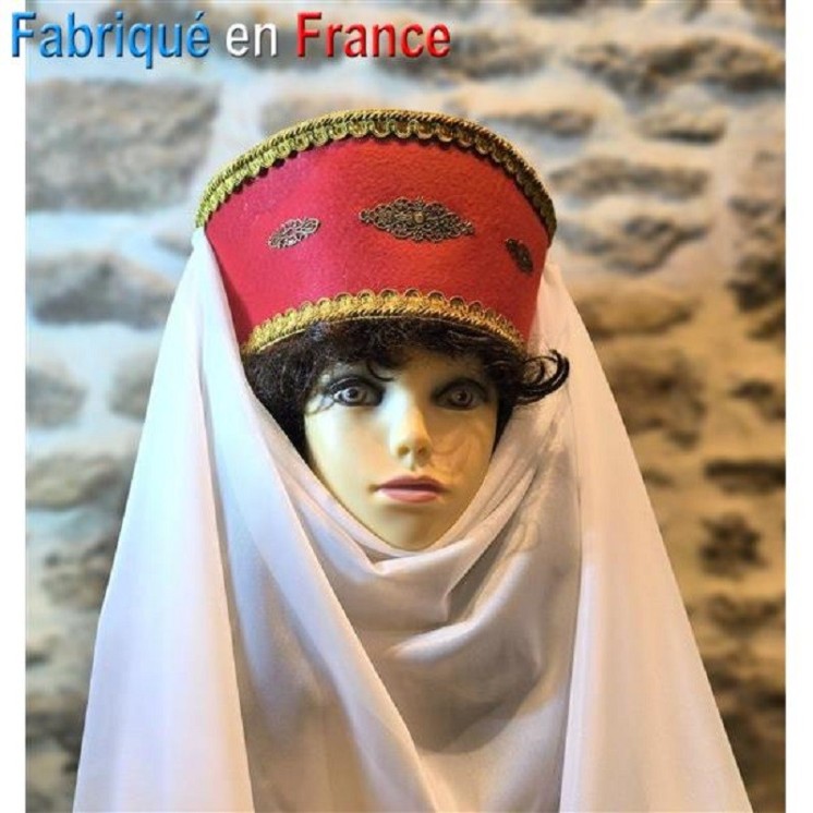 Coiffe médiévale, chapeau moyen-age "Margot", Marguerite de France pour déguisement ou reconstitution