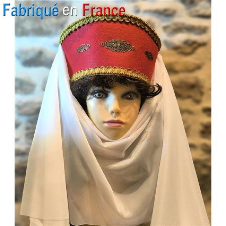 Coiffe médiévale, chapeau moyen-age "Margot", Marguerite de France pour déguisement ou reconstitution