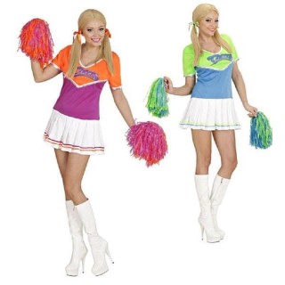 Déguisement de Cheerleader, Pompom Girl (taille S) (Robe et Pompons(2)