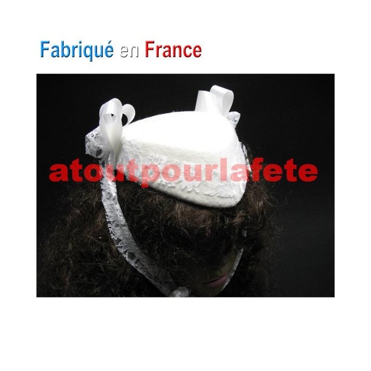 Chapeau Bretonne - Coiffe Pont l'Abbé (feutre + dentelle)