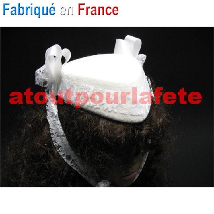 Chapeau Bretonne - Coiffe Pont l'Abbé (feutre + dentelle)