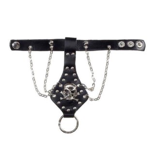 Bracelet - Mitaine à tête de mort avec chaines - Hard, Punk, Pirate