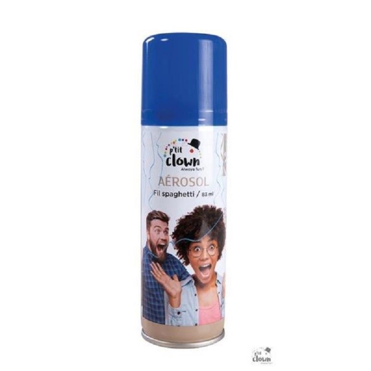 Aérosol fil fou serpentins spagettis 83ml coloris aléatoire