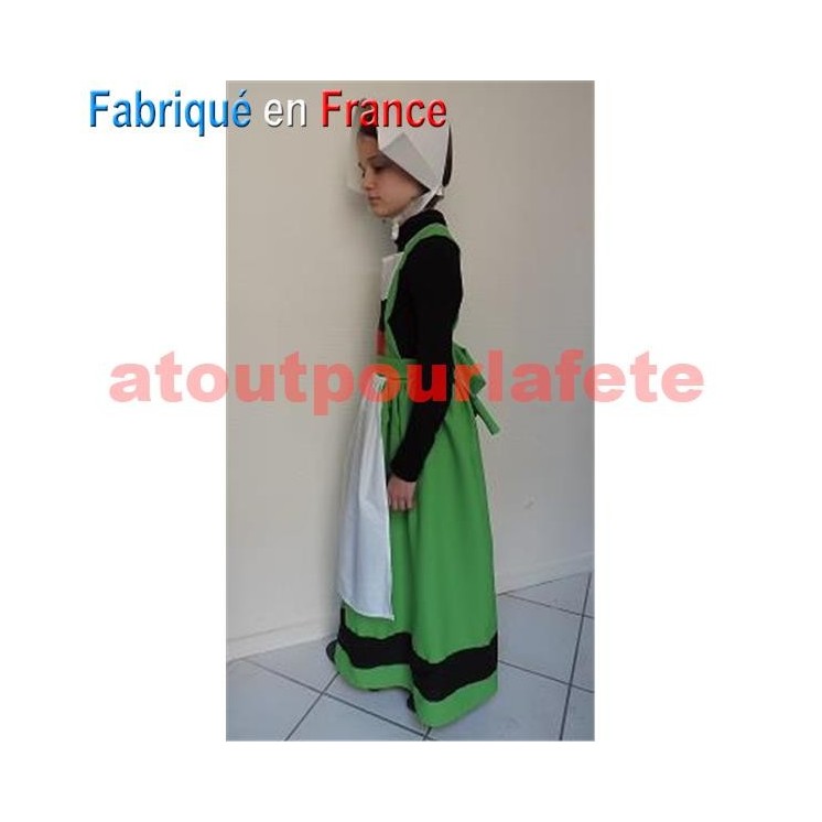Déguisement Tablier-Robe de Bretonne Enfant avec sa coiffe