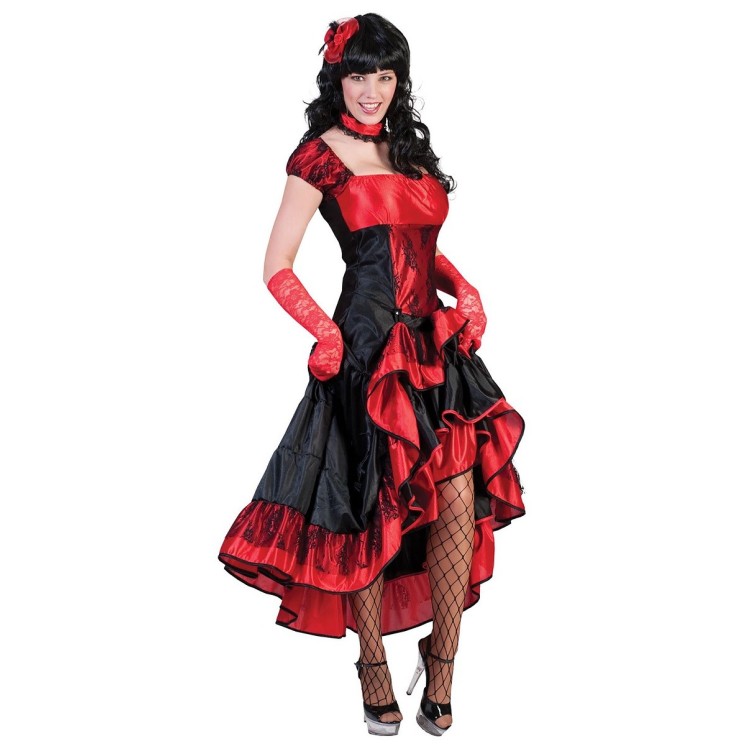 Déguisement de Saloon Girl, Cancan pour femme (T36/38)