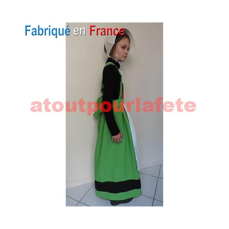 Déguisement Tablier-Robe de Bretonne Enfant avec sa coiffe