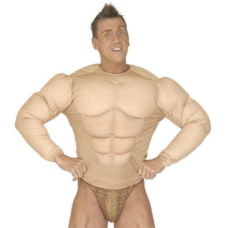 Déguisement, Torse de Mr Muscle, Rambo, Gros bras, bodybuilder, culturiste, Tarzan