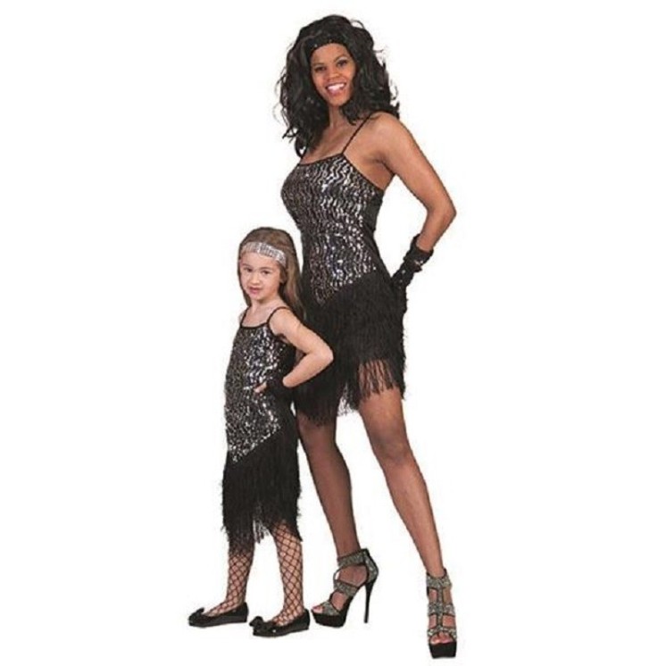 Robe Charleston a sequins argent pour enfant