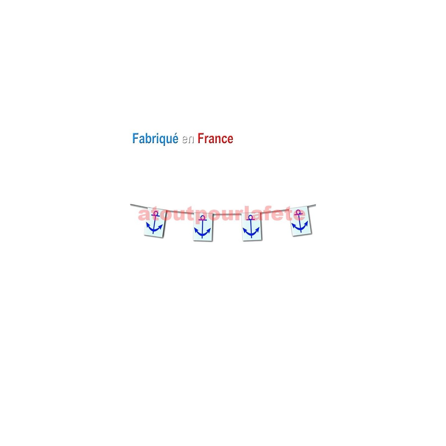 Guirlande Ancre de marine 10m, plastique rectangulaire