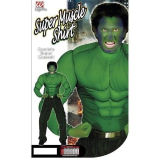 Chemise de déguisement de Hulk, "Muscle Vert" adulte