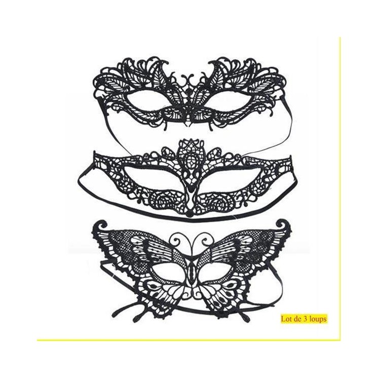 Lot de 3 Loups "50 nuances de grey", Erotique