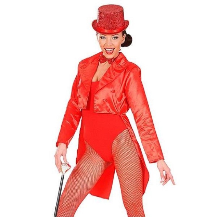 Frac, Redingote, Jaquette, Queue de pie satin rouge, Belle epoque, Cabaret