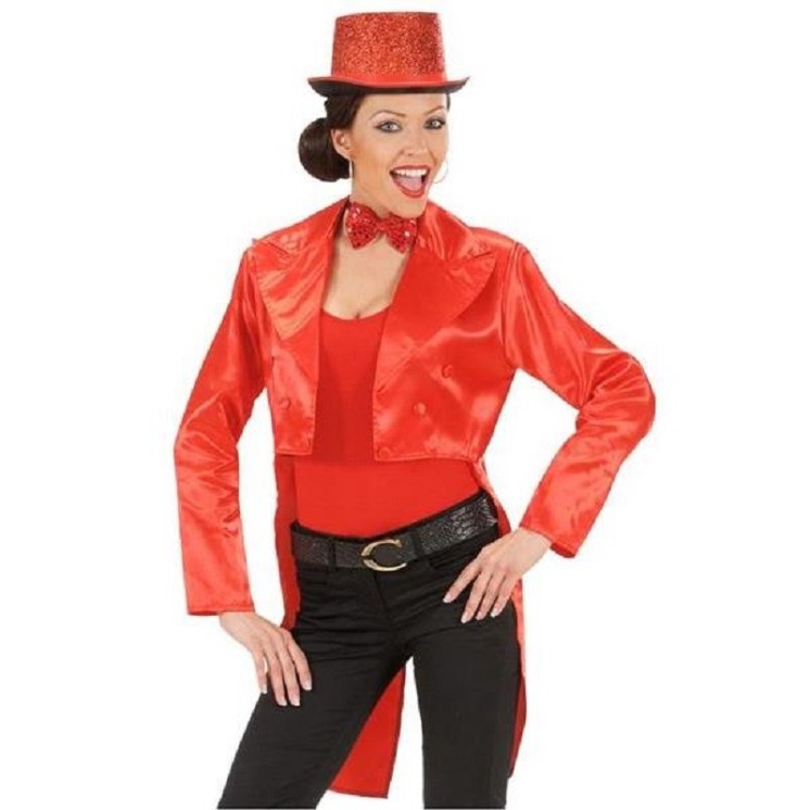 Frac, Redingote, Jaquette, Queue de pie satin rouge, Belle epoque, Cabaret