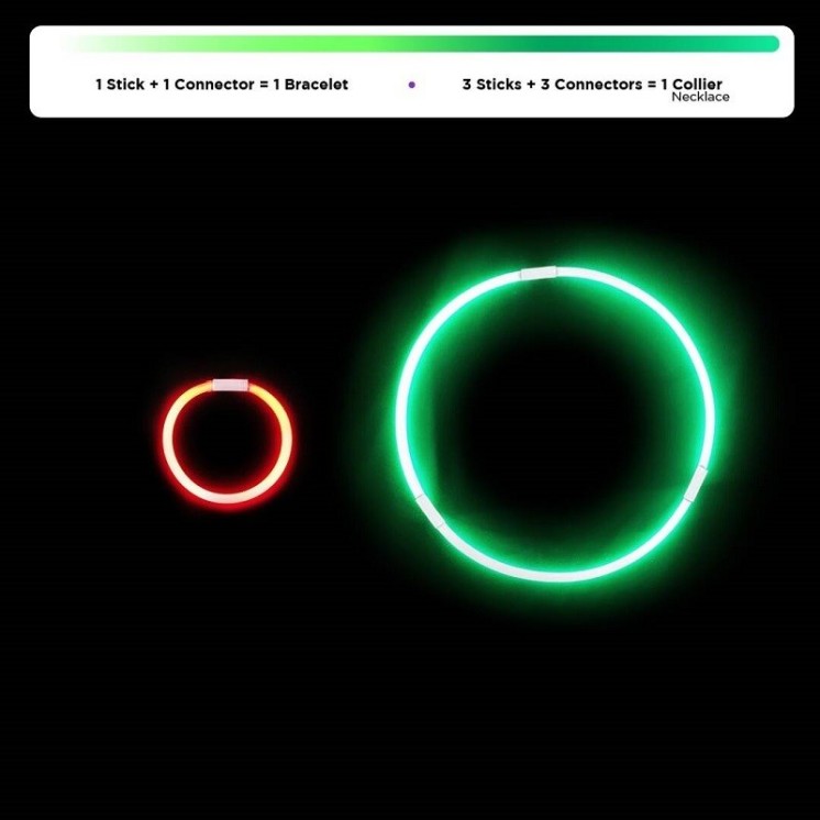 50 Bracelets lumineux 20 cm  - couleurs assortis