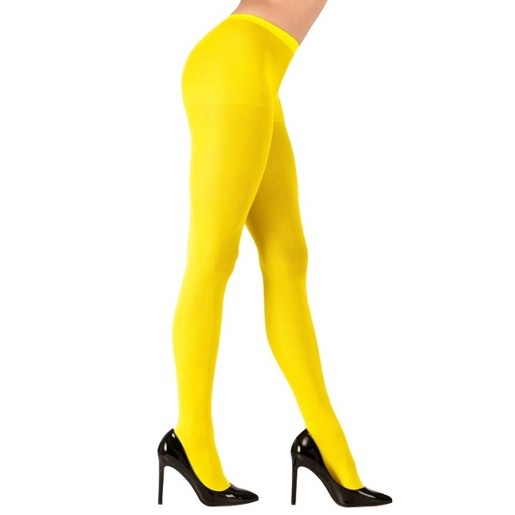Collant jaune Néon - fluo (40 deniers)(100% nylon) (la paire)
