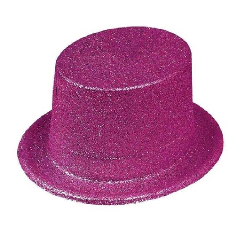 Lot de 12 Chapeaux Haut de forme paillettes couleur