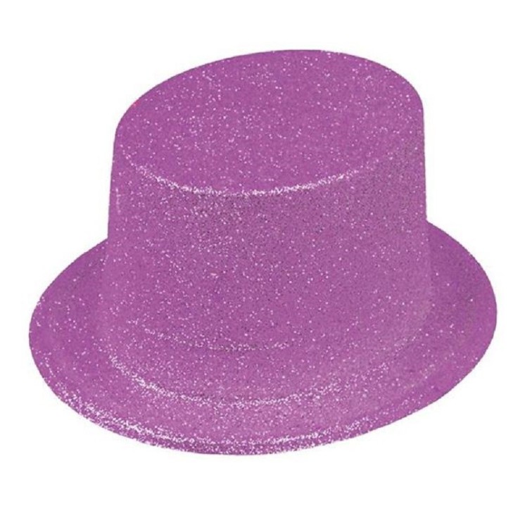 Lot de 12 Chapeaux Haut de forme paillettes couleur