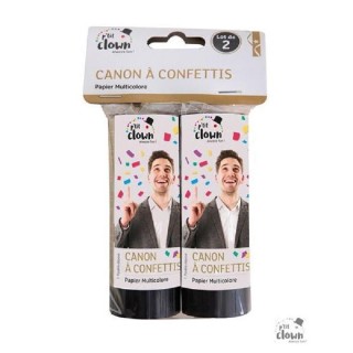 2 Canons à confettis 11 cm papier multicolore