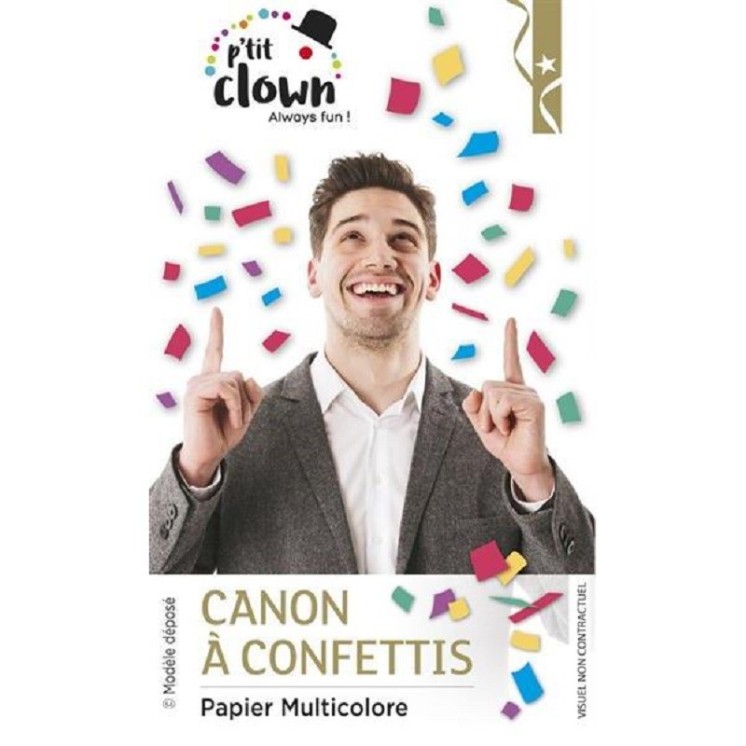 2 Canons à confettis 11 cm papier multicolore