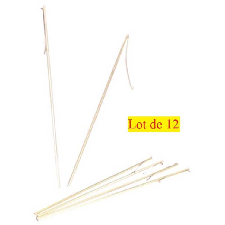 Sachet de 12 Batons porte lampion + attache métal