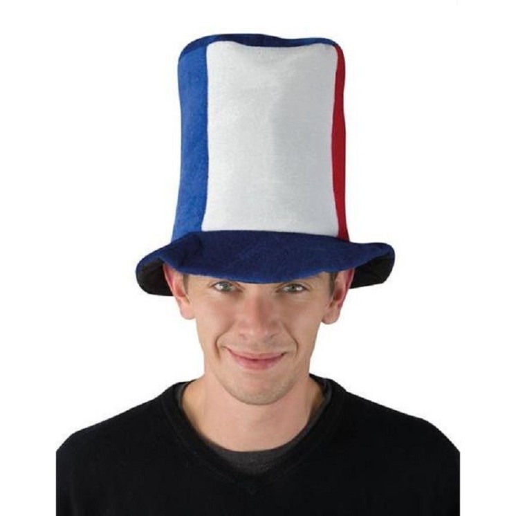 Chapeau Haut de forme France Tricolore,